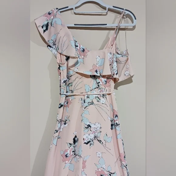 SOLD Flutter Shoulder Hi-Lo Maxi Dress - Picture 7 of 12